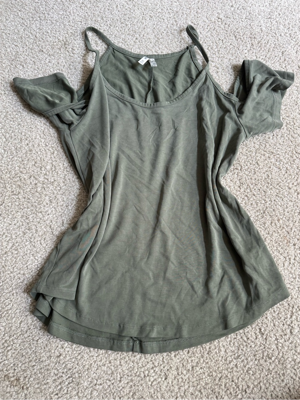 Mudd Olive Green Cold-Shoulder Tank Top Off the shoulder y2k